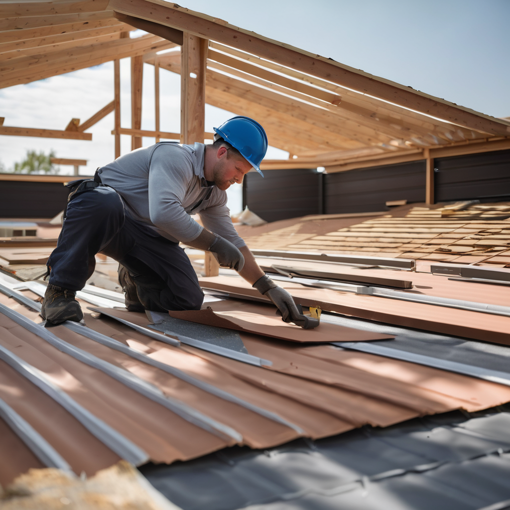 Professional roofing contractor installing quality materials
